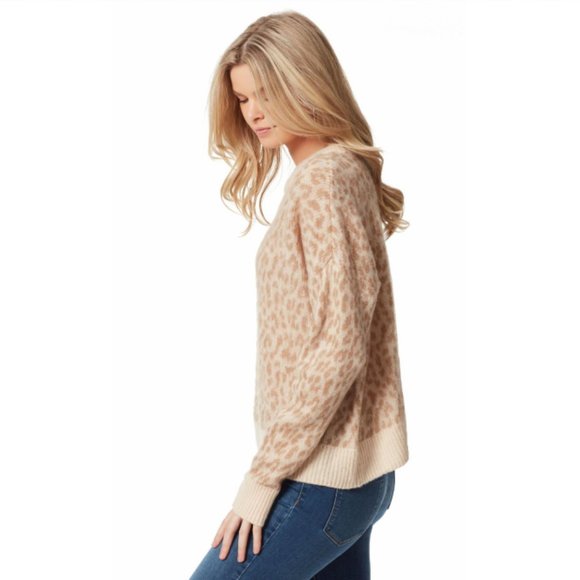 Jessica Simpson Women's Tan Leopard Sweater Sz XL Oversized NWT - Picture 2 of 9